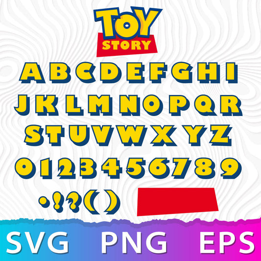 Alphabet Toy Story SVG, Toy Story Layered Font SVG, Cricut Numbers SVG