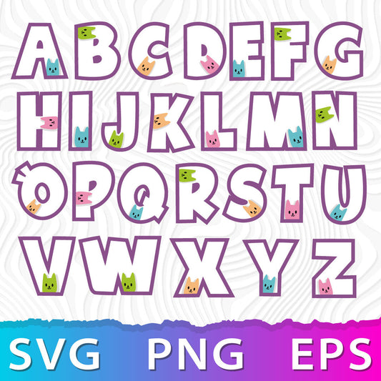 Gabby Dollhouse Alphabet SVG, Gabby Dollhouse Font PNG, Cricut Numbers SVG